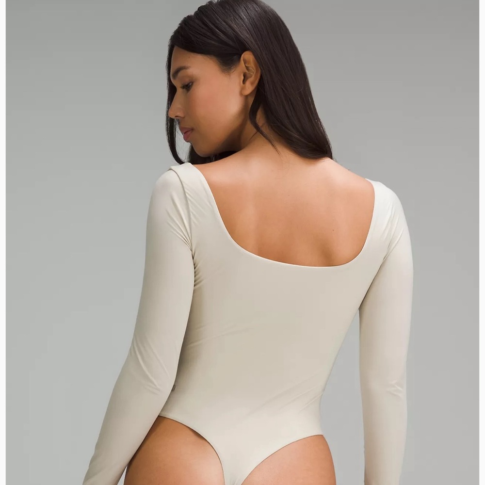 LULULEMON Wundermost Ultra-Soft Nulu Square-Neck Long-Sleeve Bodysuit SIZE XL - Picture 6 of 7